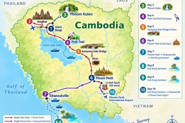10-Day Cambodia Adventure: Temples, Culture, Nature & Island Escape