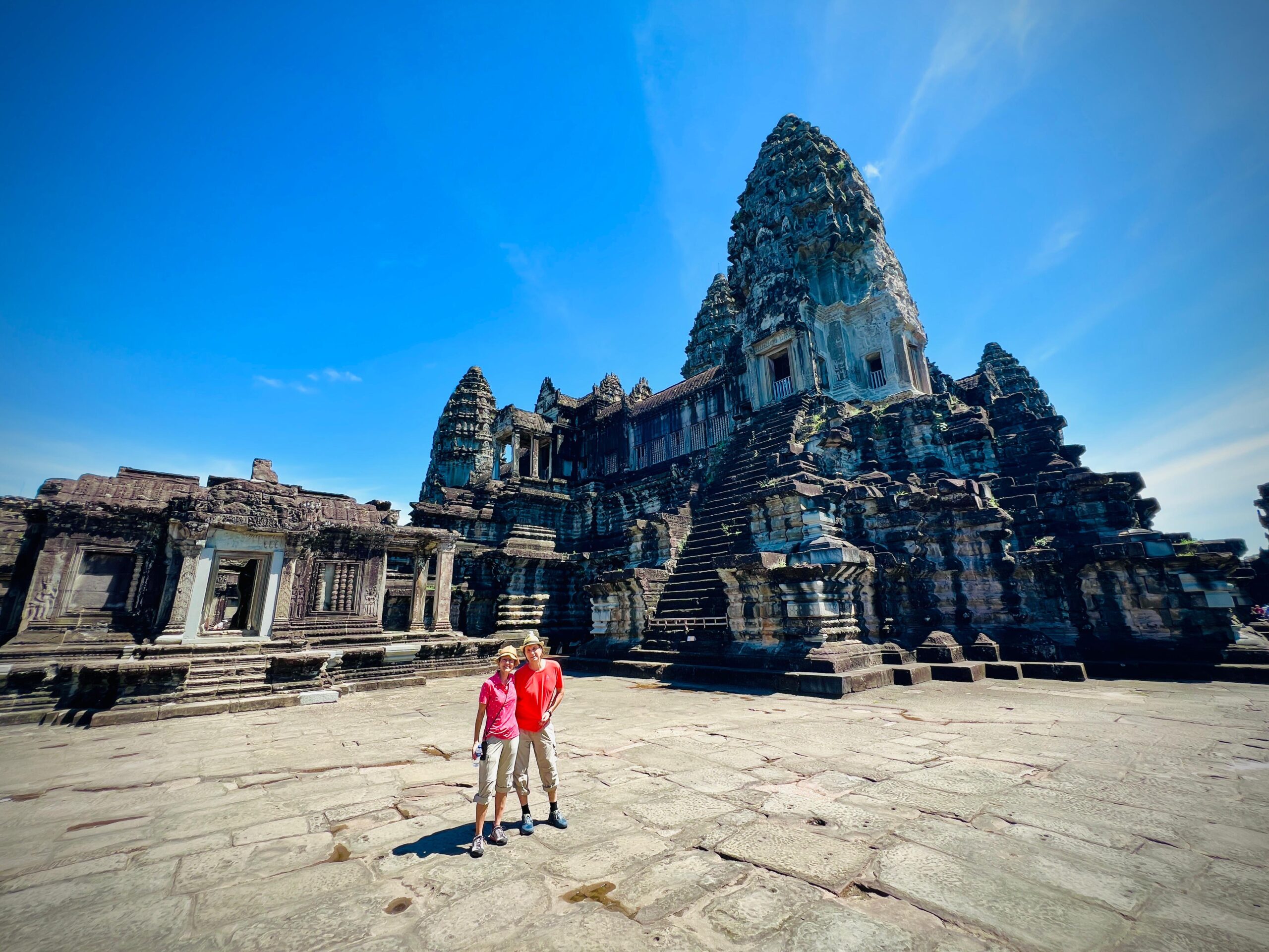 The majestic central tower of Angkor Wat, known as the Bakan, rising above the temple’s inner sanctuary and symbolizing Mount Meru, the center of the universe in Khmer Hindu cosmology.