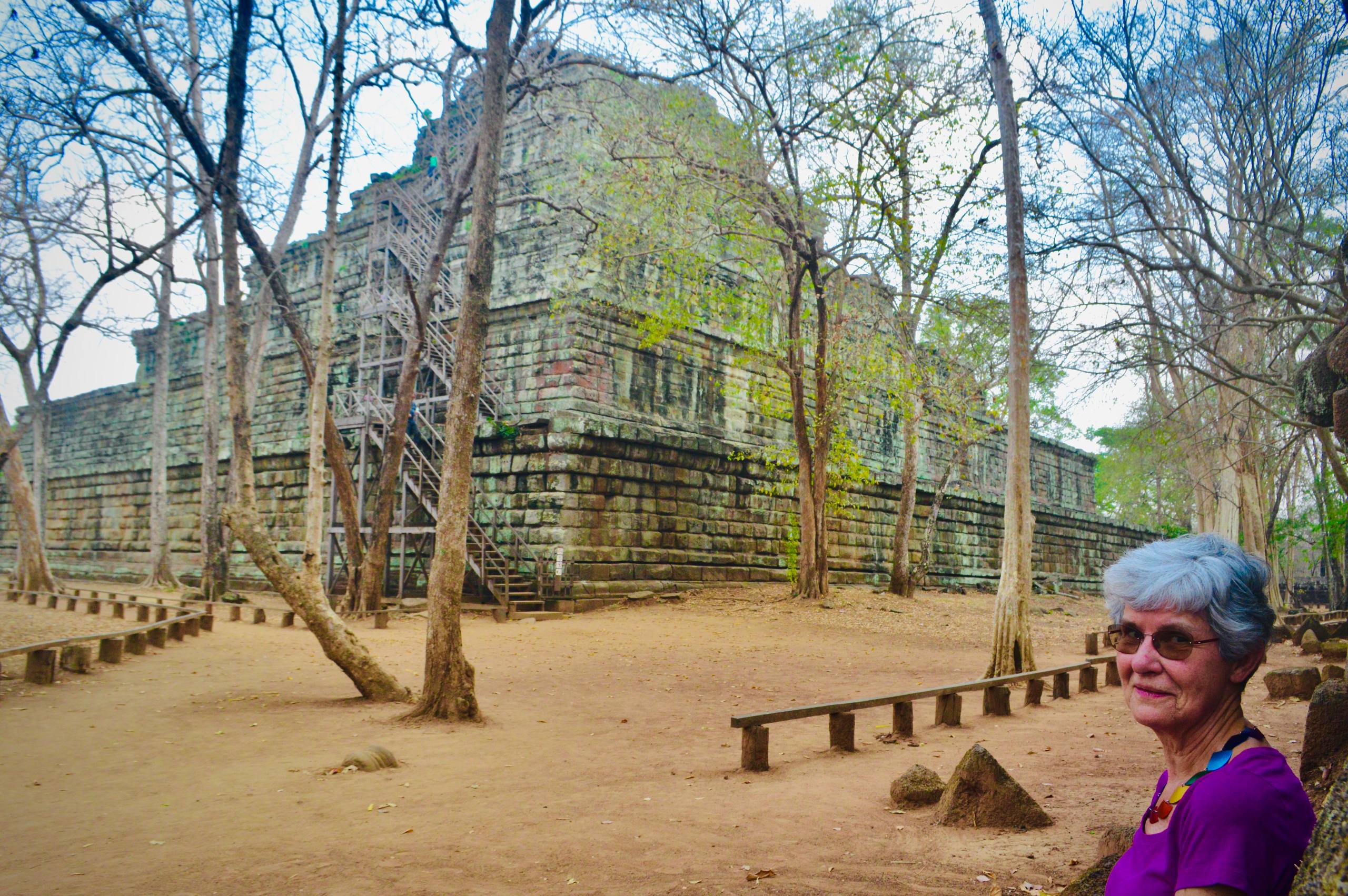 Exploring Prasat Thom, the impressive seven-tiered pyramid temple of Koh Ker, Cambodia.