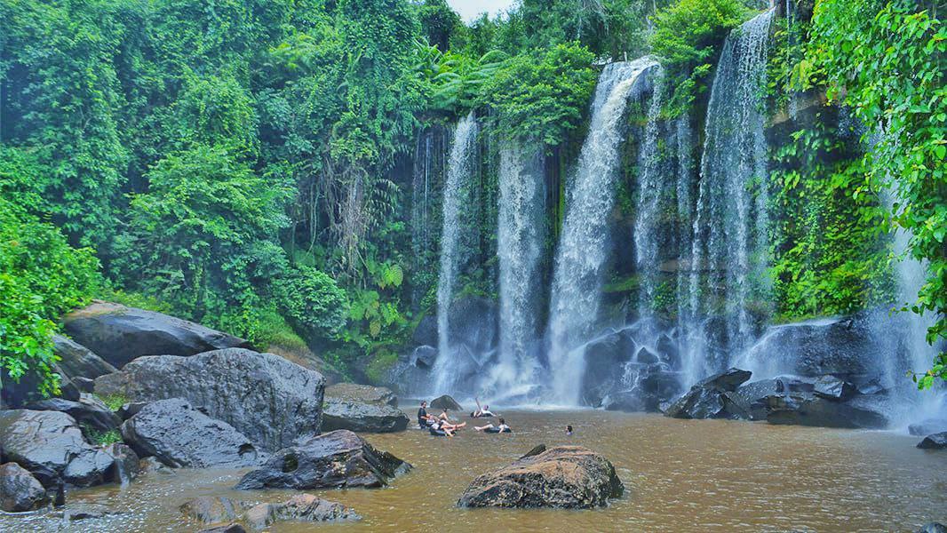 Escape into nature at Phnom Kulen, where cascading waterfalls, lush jungle, and refreshing mountain pools create the perfect tropical retreat.